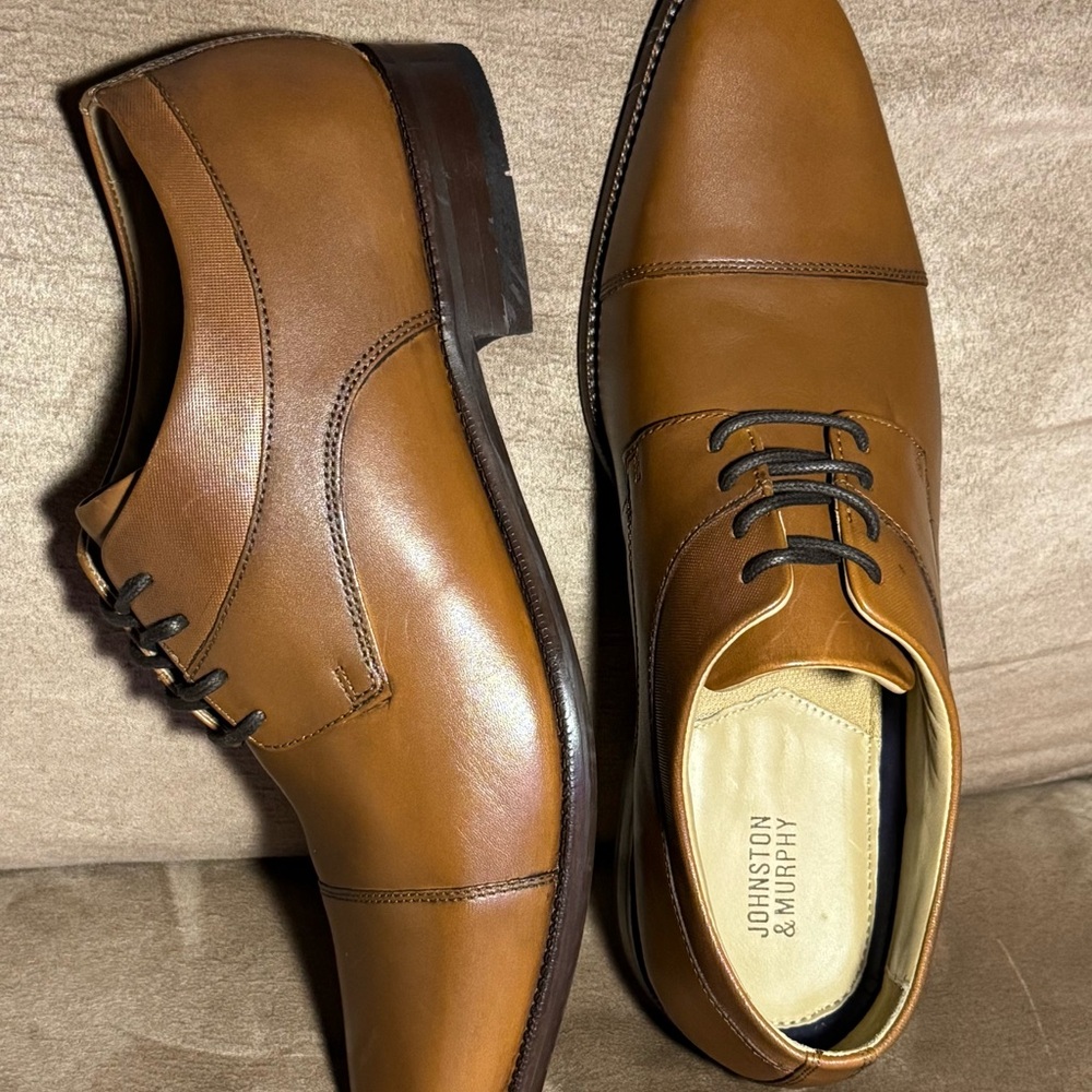 Johnston & Murphy Men's Brown Leather Derbys - Picture 8 of 8